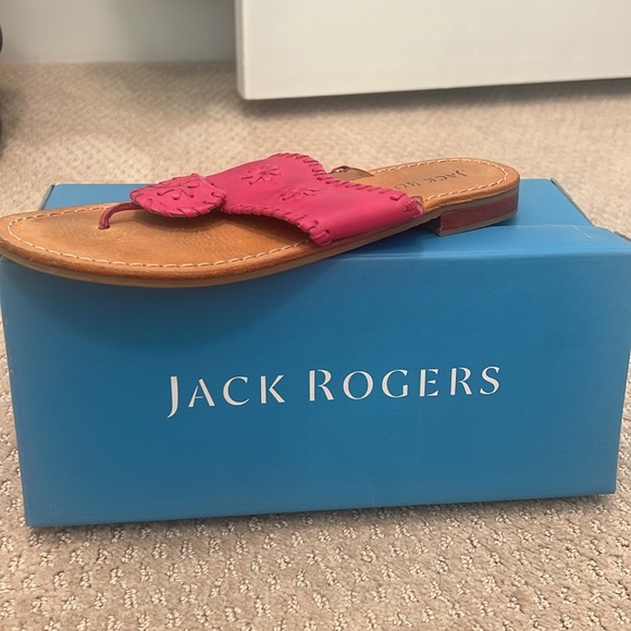 Jack Rogers Girls Jacks Flat Sandal color Fushia Size 5 in box - Picture 3 of 4